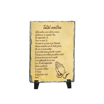 Tatal nostru, piatra ardezie personalizata, cu mesaj model, pa130